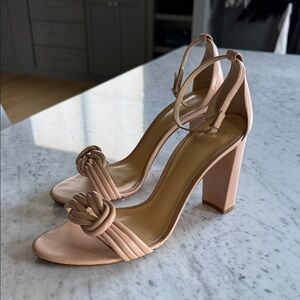 Alexandre Birman Chiara Knot Ankle Strap Sandal - Light Sand - Women’s 9.5